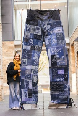 Lincoln Artist Creates Giant Jeans to Educate About the Impact of